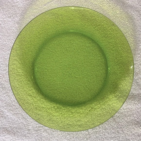 Vintage Duralex France Galaxie Lime Green Glass Dinner Plates X3 - Picture 7 of 14